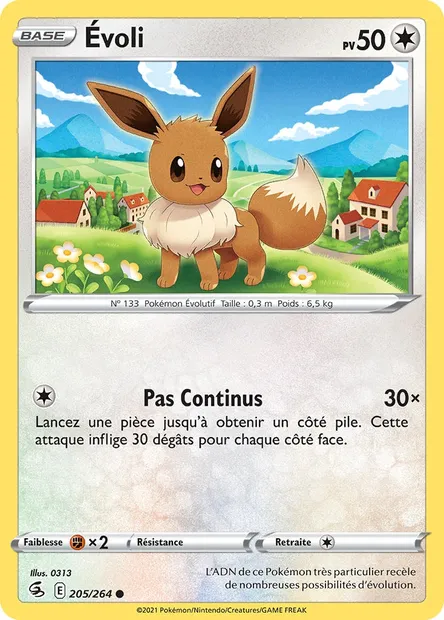 Évoli, carte Pokémon FST 205 — extension Poing de Fusion