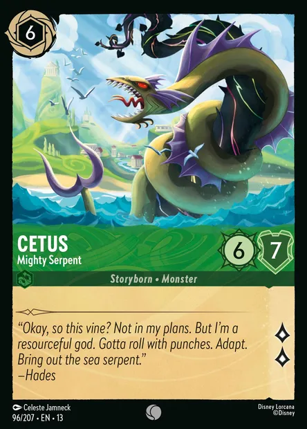 Cetus - Mighty Serpent, Disney Lorcana card CH13-096 — Attack of the Vine! set