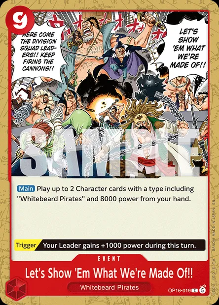 Let's Show 'Em What We're Made Of!!, One Piece card OP16-019 — THE TIME OF BATTLE set