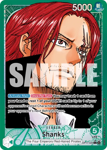 Shanks, One Piece card OP17-020 — THE WORLD’S STRONGEST WARRIORS set