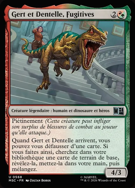Gert et Dentelle, Fugitives, carte Magic MSC 568 — extension Marvel Super Heroes Commander