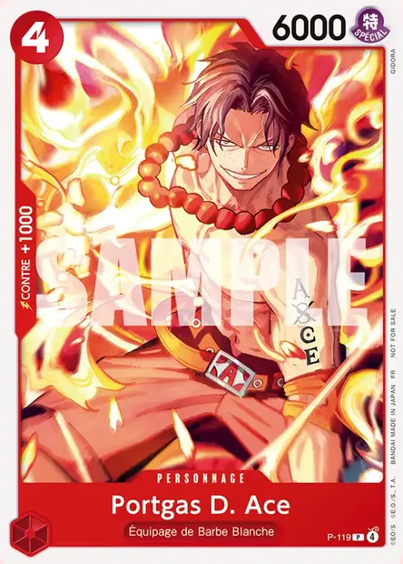 Portgas D. Ace, carte One Piece P-119 — extension Carte promo