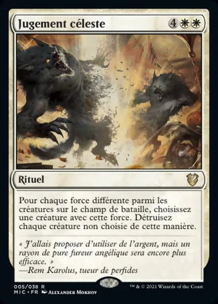 Jugement céleste, carte Magic MIC 5 — extension Midnight Hunt Commander