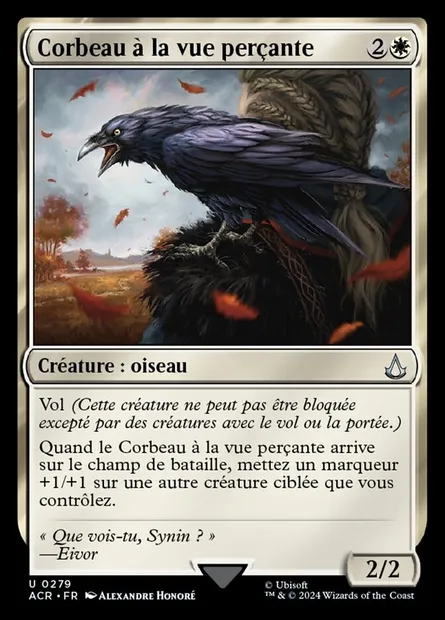 Corbeau à la vue perçante, carte Magic ACR 279 — extension Assassin's Creed