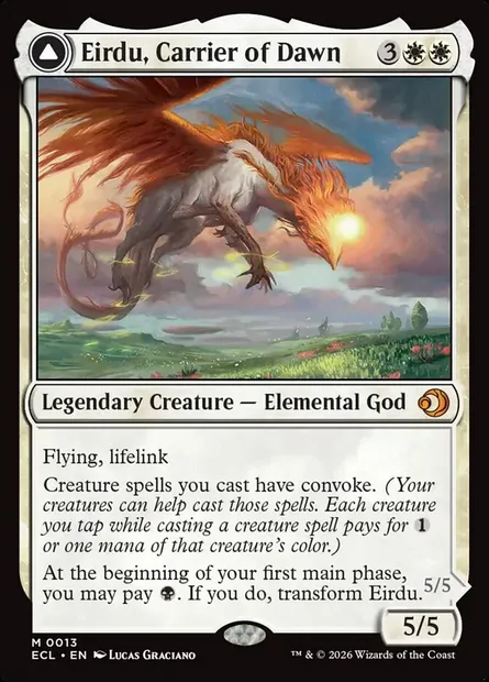 Eirdu, Carrier of Dawn // Isilu, Carrier of Twilight, Magic card ECL 13 — Lorwyn Eclipsed set