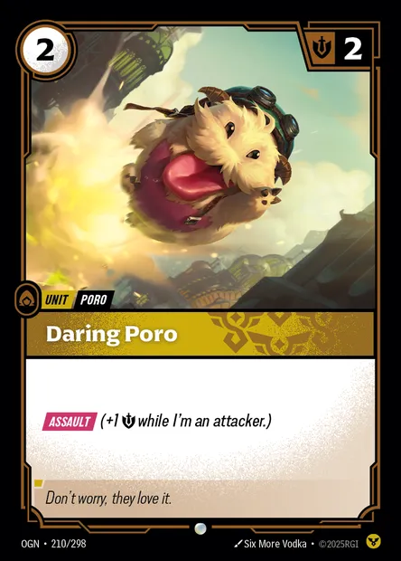 Daring Poro, Riftbound card OGN 210 — Origins set