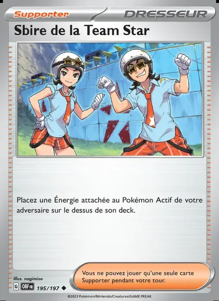 Sbire de la Team Star, carte Pokémon OBF 195 — extension Flammes Obsidiennes