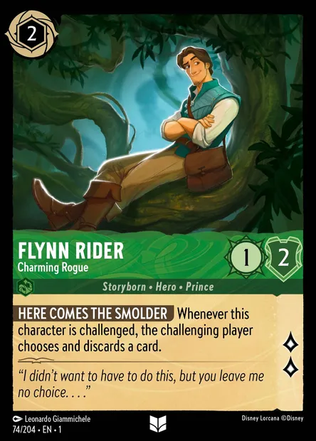 Flynn Rider - Charming Rogue, Disney Lorcana card CH1-074 — The First Chapter set