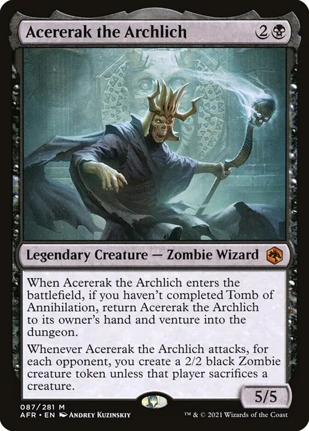 Acererak the Archlich, Magic card AFR 87 — Adventures in the Forgotten Realms set