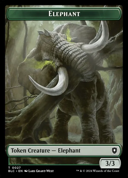 Elephant, carte Magic TBLC 27 — extension Bloomburrow Commander Tokens