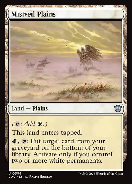 Mistveil Plains, Magic card SOC 386 — Secrets of Strixhaven Commander set