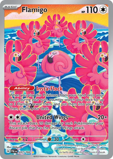 Flamigo, Pokémon card PAL 227 — Paldea Evolved set