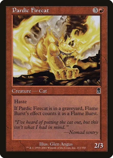 Chatfeu pardique, carte Magic ODY 211 — extension Odyssée