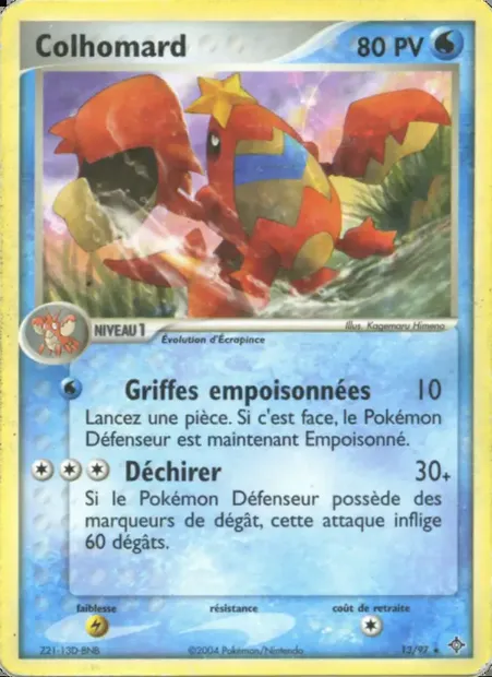 Colhomard, carte Pokémon DR 13 — extension EX Dragon