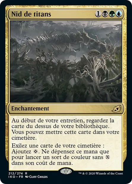 Nid de titans, carte Magic IKO 212 — extension Ikoria: Lair of Behemoths