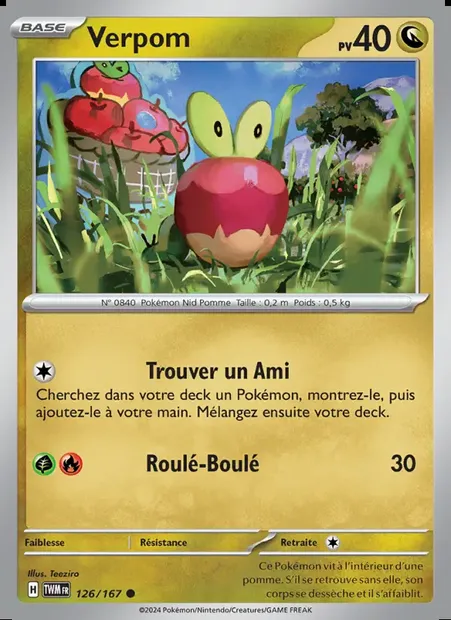 Verpom, carte Pokémon TWM 126 — extension Mascarade Crépusculaire