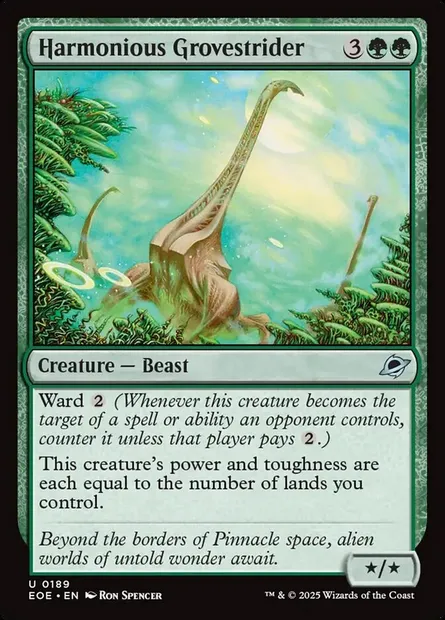 Harmonious Grovestrider, Magic card EOE 189 — Edge of Eternities set
