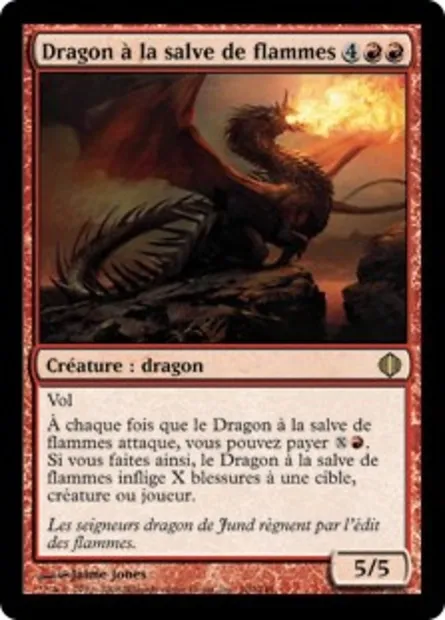 Dragon à la salve de flammes, carte Magic ALA 100 — extension Les éclats d'Alara