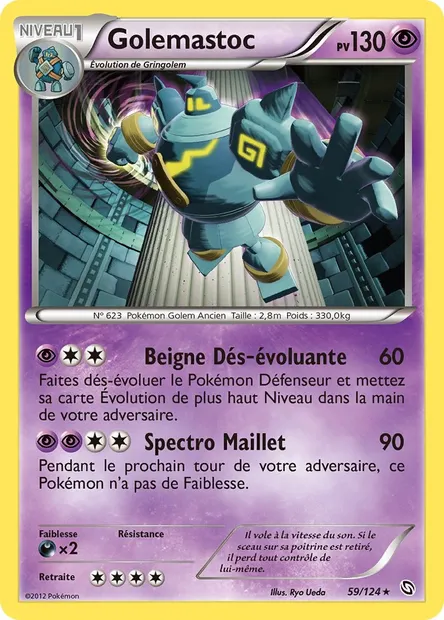 Golemastoc, carte Pokémon DRX 59 — extension Dragons Éxaltés