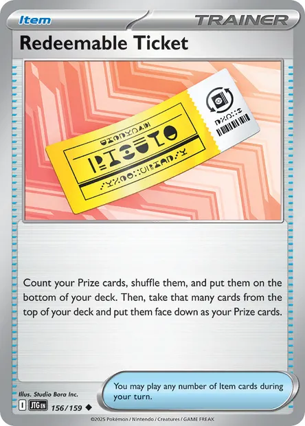Redeemable Ticket, Pokémon card JTG 156 — Journey Together set