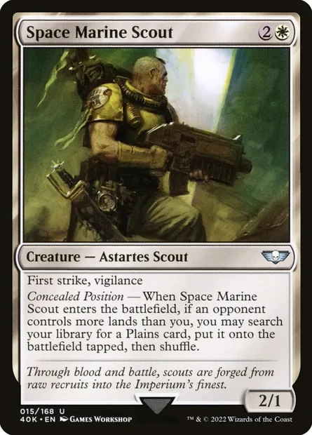 Space Marine Scout, Magic card 40K 15 — Warhammer 40,000 Commander set