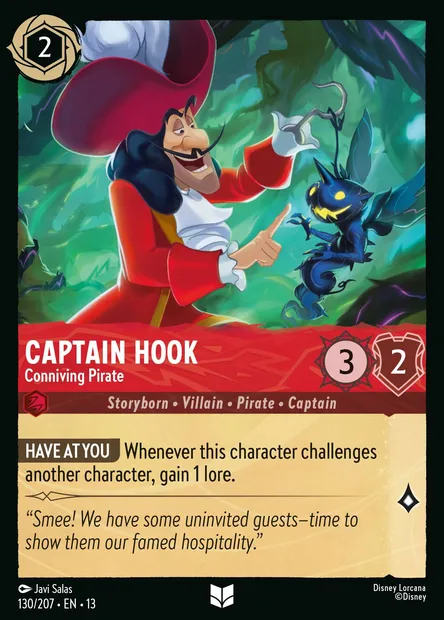 Captain Hook - Conniving Pirate, Disney Lorcana card CH13-130 — Attack of the Vine! set
