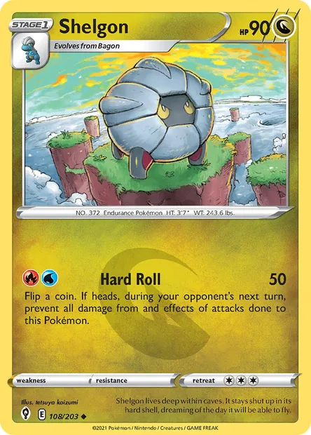 Shelgon, Pokémon card EVS 108 — Evolving Skies set