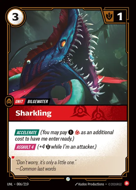 Sharkling, Riftbound card UNL 006 — Unleashed set