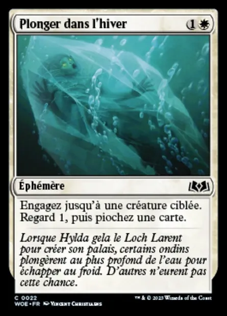 Plonger dans l'hiver, carte Magic WOE 22 — extension Wilds of Eldraine