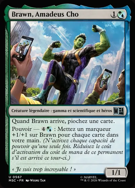 Brawn, Amadeus Cho, carte Magic MSC 567 — extension Marvel Super Heroes Commander