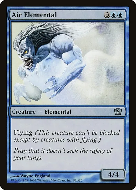 Élémental d'air, carte Magic 8ED 59★ — extension Huitième Edition