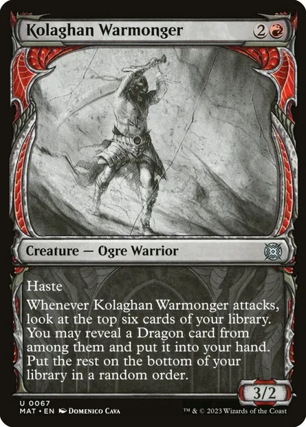 Kolaghan Warmonger, Magic card MAT 67 — March of the Machine: The Aftermath set
