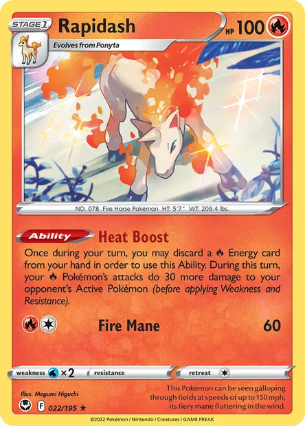 Rapidash, Pokémon card SIT 022 — Silver Tempest set