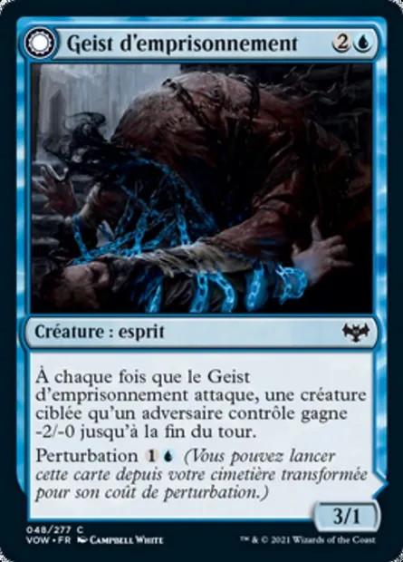 Geist d'emprisonnement // Entraves spectrales, carte Magic VOW 48 — extension Innistrad : noce écarlate