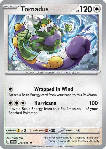 Tornadus, Pokémon card WHT 078 — White Flare set