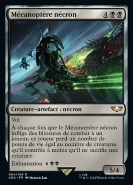 Mécanoptère nécron, carte Magic 40K 64 — extension Warhammer 40,000 Commander
