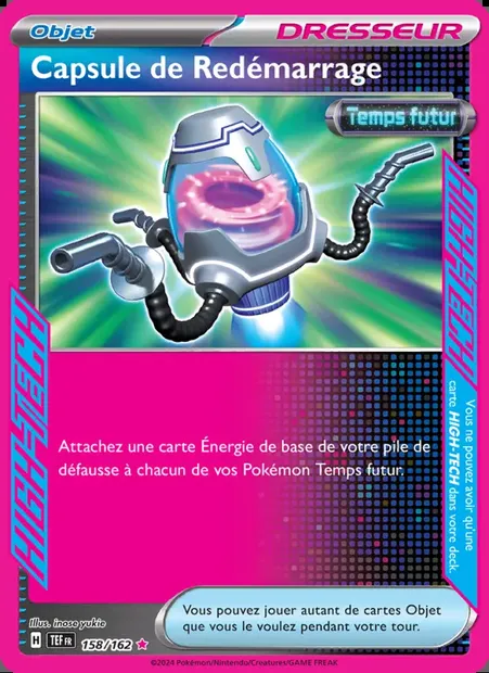 Capsule de Redémarrage, carte Pokémon TEF 158 — extension Forces Temporelles