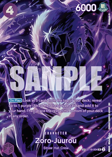 Zoro-Juurou, One Piece card ST18-004 — Purple Monkey.D.Luffy set