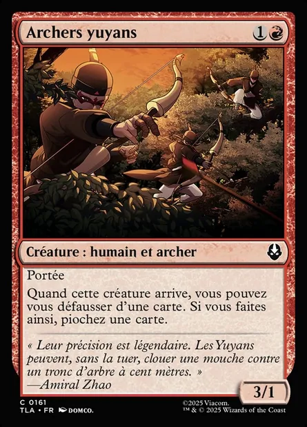 Archers yuyans, carte Magic TLA 161 — extension Avatar: The Last Airbender