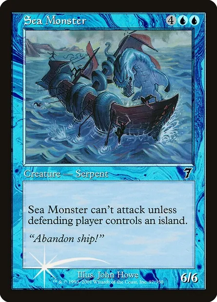 Monstre marin, carte Magic 7ED 97★ — extension Septième Edition