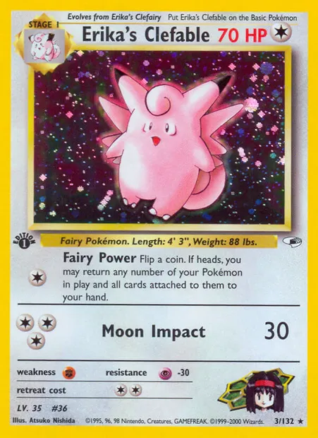 Erika's Clefable, carte Pokémon GH 3 — extension Gym Heroes