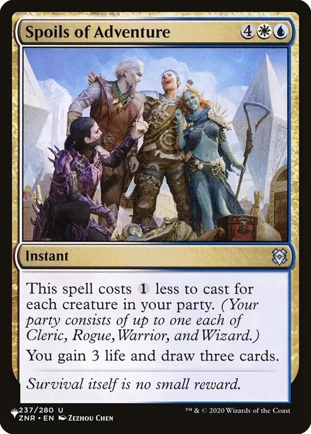 Butin d'aventure, carte Magic PLST ZNR-237 — extension The List