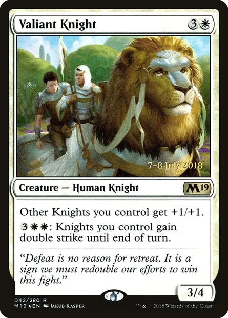 Valiant Knight, Magic card PM19 42s — Core Set 2019 Promos set