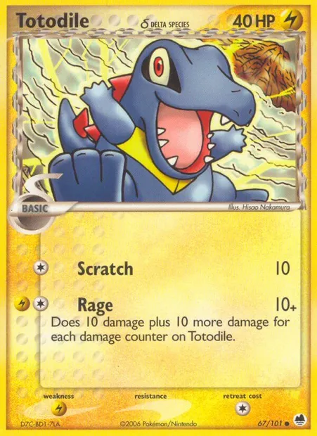 Totodile δ, Pokémon card DF 67 — Dragon Frontiers set