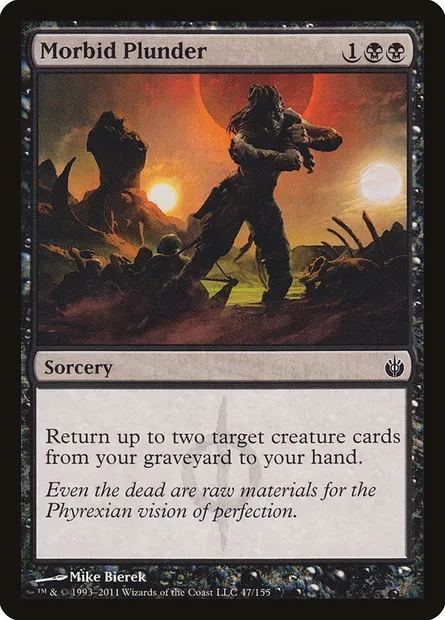 Morbid Plunder, Magic card MBS 47 — Mirrodin Besieged set