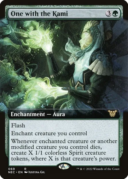 One with the Kami, Magic card NEC 69 — Neon Dynasty Commander set
