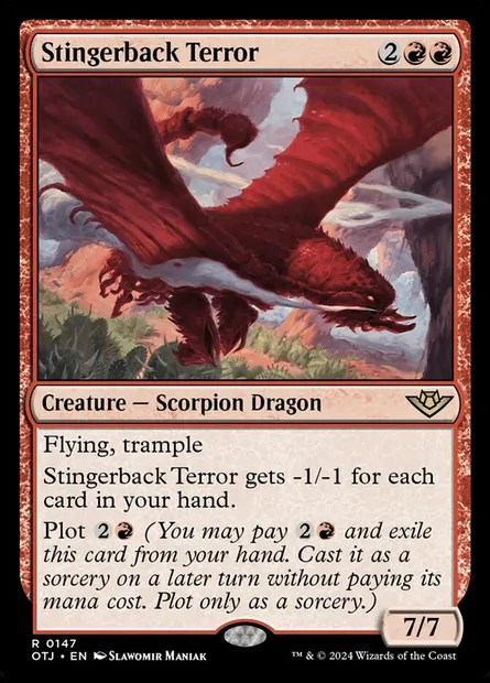 Stingerback Terror, Magic card OTJ 147 — Outlaws of Thunder Junction set