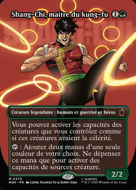 Shang-Chi, maître du kung-fu, carte Magic MSH 370 — extension Marvel Super Heroes