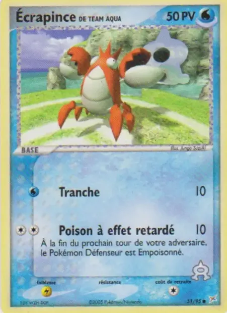 Écrapince de Team Aqua, carte Pokémon MA 51 — extension EX Team Magma vs Team Aqua