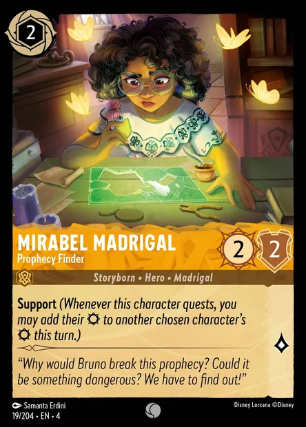 Mirabel Madrigal - Prophecy Finder, Disney Lorcana card CH4-019 — Ursula's Return set